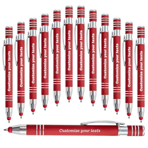 KOLOWKO Personalisierte 2 in 1 Stylus-Stift, bis zu 1000 Bulk benutzerdefinierte Stifte, um Ihren Namen, Text, Nachricht 2 in 1 Kugelschreiber für Business, Graduierung, Jubiläum zu schreiben von KOLOWKO
