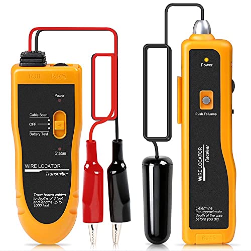 KOLSOL F02 Erdkabel-Suchgerät, Wire Tracer mit Kopfhörer für die Ortung von Drähten und Kabeln, Haustier Zaun Kabel Tester, bis zu 2-3 Meter Tiefe und 1000 Meter in der Länge von KOLSOL