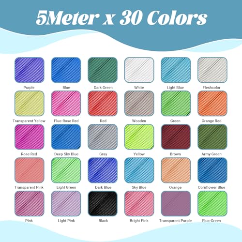 KOMABLEN 3D Stift PLA Filament 1.75mm, 30 Farben 3D Drucker Filament je 5 M, Nachfüllpacks Filament-3D-Druckmaterialien, 3D Stift Zubehör Filament für Kinder und Erwachsene KOMABLEN 3D Stift PLA Filament 1.75mm, 30 Farben 3D Drucker Filament je 5 M, Nachfüllpacks Filament-3D-Druckmaterialien, 3D Stift Zubehör Filament für Kinder und Erwachsene von KOMABLEN