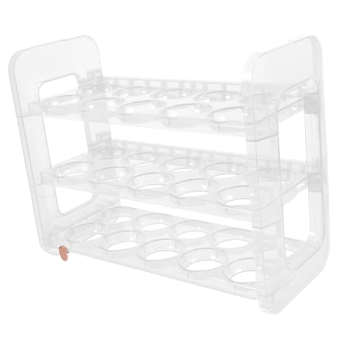 Eierregal eiertablett egg tray Eierkühler Eierkühlschrank Eierkartons aus 3-lagiger Eierhalter gewidmet Veranstalter Lagerregal Kühlschranktür Aufbewahrungskiste Plastik Weiß von KOMBIUDA