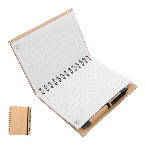 KOMBIUDA 1 Satz Notizbuch aus Bambusleder Büro-Notizblock notizbuch für die arbeit Bamboo Cover Journal tragbare Notizblöcke Zeitschriftenhefte Bürozubehör Papier Beige von KOMBIUDA