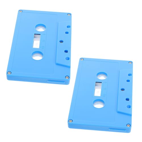KOMBIUDA 2 Stück Retro-Kassette Leere Kassetten Kassettenband leer Hip-Hop-Kassetten Musikkassetten Leere Audiokassetten Leere Tonbänder Plastik Sky-Blue von KOMBIUDA