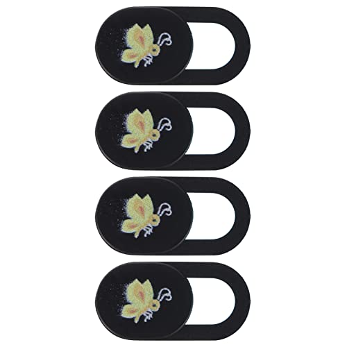 KOMBIUDA 4PCs Kunststoff Webcam Abdeckungen Bienen Muster Privatsphäre Abdeckungen für Handys Tablets Laptops von KOMBIUDA
