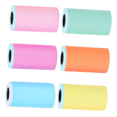 KOMBIUDA 6 Rollen Mini-Drucker Aufkleber für Thermoetikettendrucker Etiketten aus Druckerpapier Thermal -Drucker -Etikettenaufkleber Hitzeempfindliche Aufkleber von KOMBIUDA
