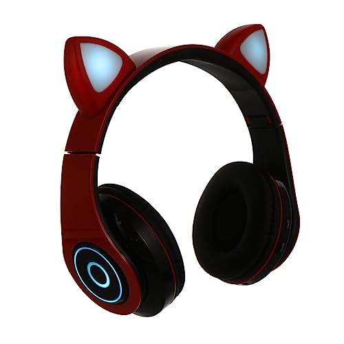 KOMBIUDA Kabelloses Gaming Headset mit Katzenohren Wiederaufladbare Kopfhörer für Faltbares Design Farbige LED Leuchten Langlebiges Material für Musikgenuss Gaming KOMBIUDA Kabelloses Gaming Headset mit Katzenohren Wiederaufladbare Kopfhörer für Faltbares Design Farbige LED Leuchten Langlebiges Material für Musikgenuss Gaming von KOMBIUDA