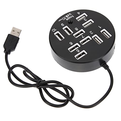 KOMBIUDA 10-Port USB-Hub USB-Expander-Verlängerungskabel für Laptop-Desktop-USB 2.0-Hub-Adapter von KOMBIUDA