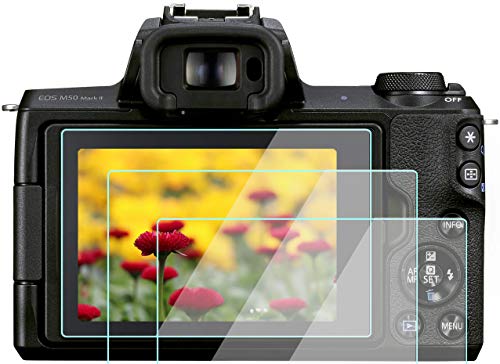 Komet Displayschutzfolie für Canon Digitalkamera, Touchscreen, 9H gehärtetes Glas, passgenau für Canon EOS M50, M100, M6 / Rebel, SL2, 200D, 2 Stück von KOMET