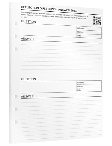 KOMPASS® A5 Planner Inserts | Reflection Answer Sheets | 15 Pages for Guided Self-Reflection | Incl. Access to KOMPASS Question Catalog (900+ Prompts from 19 Categories) von KOMPASS