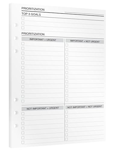 KOMPASS® Prioritization To Do List | A5 Planner Inserts | 15 Refill Sheets with Eisenhower Matrix for Task Prioritization | More Focus & Productivity | A5 Organizer Calender Inserts (14.5 cm x 21 cm) von KOMPASS