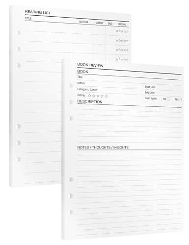 KOMPASS® Reading Notes | A5 Planner Inserts | 16 Refill Sheets for Book Lists & Detailed Book Reviews | Journaling & Reflection | A5 Organizer Inserts (14.5 cm x 21 cm) von KOMPASS