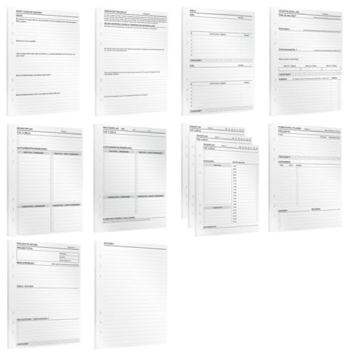 KOMPASS® Ringbuch-Einlagen | Planungs-Bundle | 290 A5-Einlagen für Produktivität & Fokus | Tagesplaner, Wochenplaner, Monatsplaner, Habit Tracker, Notizbuch & Mehr | Nachfüllbar (Bundle 1: Planung) von KOMPASS
