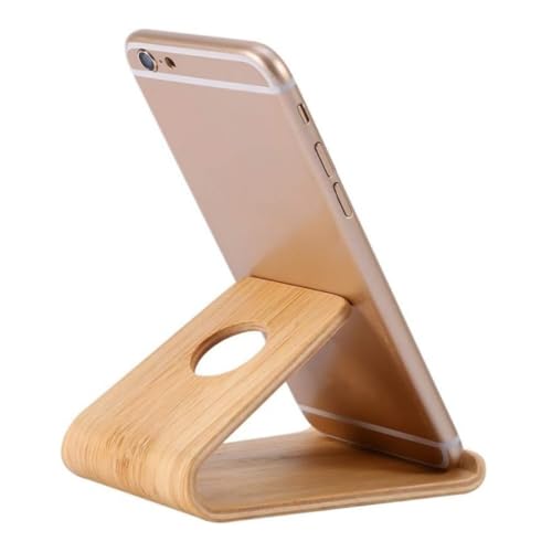 KOMUNJ Handy-Ständer aus Holz, Universeller Handy-Halter, Rutschfester Stabiler Tisch-Handy-Ständer，Holz Tablet Ständer Schreibtisch Handy Ständer aus Holz, für Alle Handys von KOMUNJ