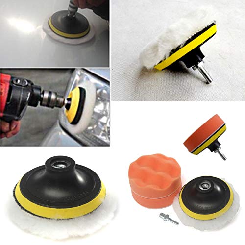 IUSOT Nagelpolitur-Pads 4 Zoll Gross Nail Polish Polishing Buffer Pad Sponge Car Adapter Kit Set High Speed Steel Polisher Kabelloses Nagelpflege-Accessoire Nagelpflege-Set Weiß von IUSOT