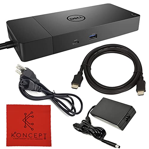 Koncept Dell WD19S USB-C-Dockingstation mit 180 W Netzteil, HDMI-Kabel und Mikrofaser-Reinigungstuch von KONCEPT