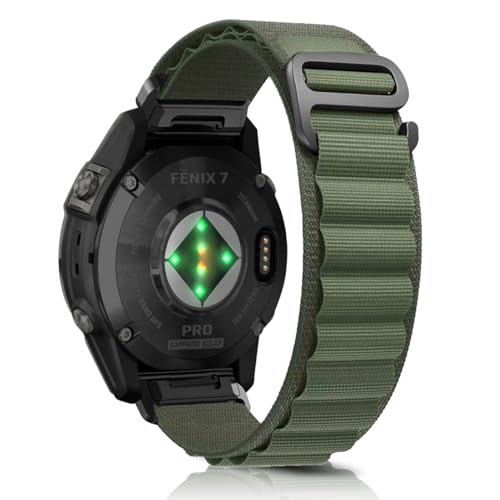 KONEE 22mm QuickFit Armband Kompatibel mit Garmin quatix 7 Pro 47mm/MARQ Golfer (Gen 2)/ Descent G1 Solar/Fenix 7 Pro Solar/ 7 Pro/ 7, Nylon Uhrenarmband Uhrenarmbänder Ersatzarmband - Grün von KONEE