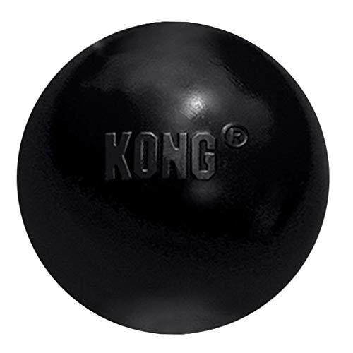 KONG – Extreme Ball – Hundespielzeug aus Robustem Kautschuk für Besonders Kräftiges Kauen, Schwarz – Für Mittelgroße/Große Hunde von KONG