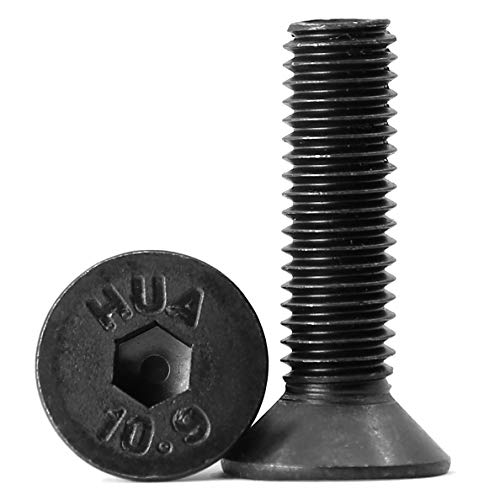 (40 Stück) M5x35mm Senkkopfschrauben mit Innensechskant Schrauben 10,9 Grad Kohlenstoffstahl Innensechskantschraube Vollgewinde schwarz von KONGKI