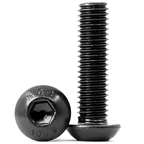 (60 Stück) M4x40mm Linsenkopfschrauben mit Innensechskant 10,9 Grad Kohlenstoffstahl Innensechskantschraube schrauben Vollgewinde schwarz von KONGKI
