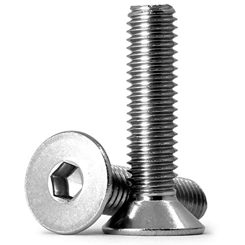 (60 Stück) M5x8mm Senkkopfschrauben mit Innensechskant Schrauben 304 Edelstahl Innensechskantschraube Vollgewinde von KONGKI