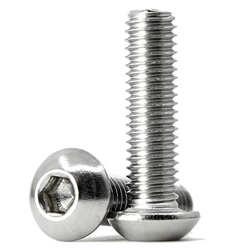 (80 Stück) M4x10mm Linsenkopfschrauben mit Innensechskant 304 Edelstahl Innensechskantschraube Vollgewinde von KONGKI