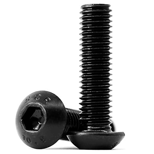 (80 Stück) M4x25mm Linsenkopfschrauben mit Innensechskant 10,9 Grad Kohlenstoffstahl Innensechskantschraube schrauben Vollgewinde schwarz von KONGKI