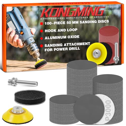 KONGMING Schleifpapier 50mm klett 100 Stück Körnung 3000 Schleifscheiben 50mm klett Schleifaufsatz für Akkuschrauber KONGMING Schleifpapier 50mm klett 100 Stück Körnung 3000 Schleifscheiben 50mm klett Schleifaufsatz für Akkuschrauber von KONGMING