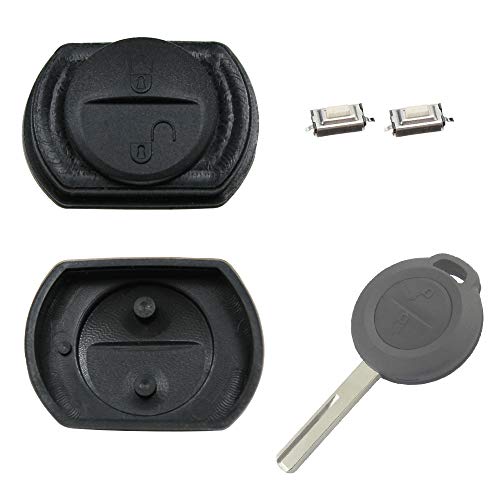 1X Auto Schlüssel Funk Fernbedienung Tastenfeld Gummi + 2X Druckentasten/Mikrotaster kompatibel für Smart Forfour 454 Mitsubishi Carisma Colt Space Star von KONIKON