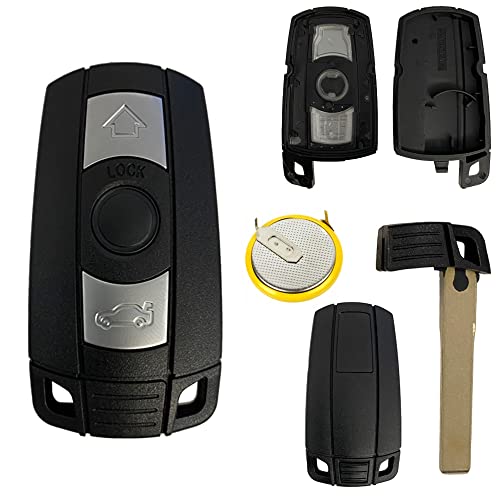 Auto Schlüssel Funk Fernbedienung Smartkey 1x Gehäuse 3 Tasten + 1x LIR2025 Akku Batterie kompatibel für BMW von KONIKON