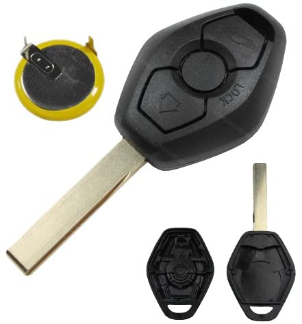 KONIKON Autoschlüssel Schlüssel Auto Rohling Fernbedienung Gehäuse Ersatz Set + LIR2025 Batterie Akku NEU passend für BMW E39 E46 E53 E60 E65 X5 HU92 von KONIKON