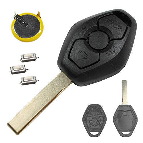 KONIKON Fernbedienung Ersatz Gehäuse Schlüssel Autoschlüssel + 1x LIR2025 Batterie + 3X Mikrotaster Neu passend für BMW E39 E46 E53 E60 E65 X5 von KONIKON