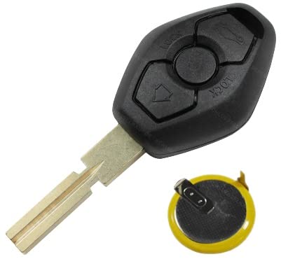 KONIKON Fernbedienung Gehäuse Ersatz Set + LIR2025 Batterie Autoschlüssel Schlüssel NEU passend für BMW E39 E46 E53 E60 E65 X5 HU58 von KONIKON