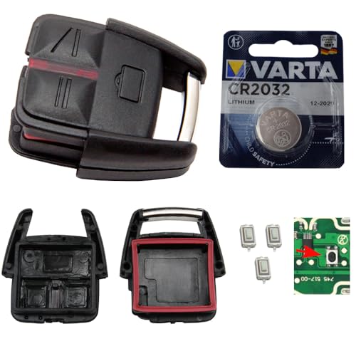 Repair Reparatur Satz Auto Schlüssel Austausch Gehäuse mit 3 Tasten + Drucktaster + Batterie kompatibel für Opel Vectra C Signum von KONIKON