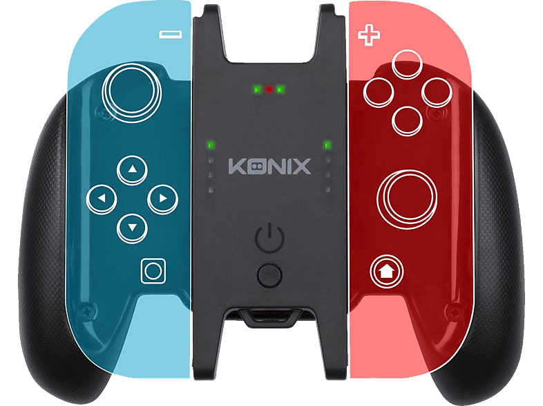 KONIX Play and Charge, Nintendo Switch Zubehör, Schwarz von KONIX
