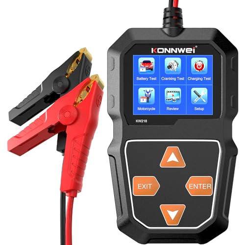 KONNWEI KW218 6V 12V Batterietester KFZ 100-2000 CCA Ladesystem Analysator Autobatterie tester Farb-LCD-Display Lichtmaschine Batterieprüfgerät für Motorrad LKW SUV Boots jacht Batterien von KONNWEI