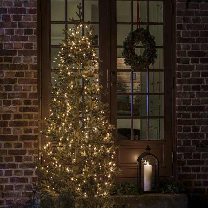 LED Baummantel Lichterkette - 6 Stränge á 45 gefrostete warmweiße LED - Timer - Außen - L: 2,4m von KONSTSMIDE
