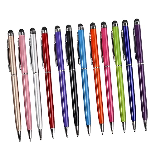 KONTONTY 12 Stück 2 kapazitiver Stift Kugelschreiber-Screen-Touch-Stift Disc Stylus Touchscreen-Stifte Ballpoint Pen kugelschreibermine Bildschirm-Touch-Pen-Stift Stylus Zeichenstift Handy von KONTONTY