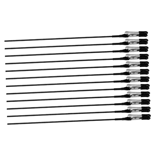 KONTONTY 12 Stück Farbclips Krokodilclips Modell-Malclip Gator Clips Bastelzubehör Cliphalter Krokodilklemme Modellspritzklammern Färbeklammern Rostfreier Stahl Black von KONTONTY
