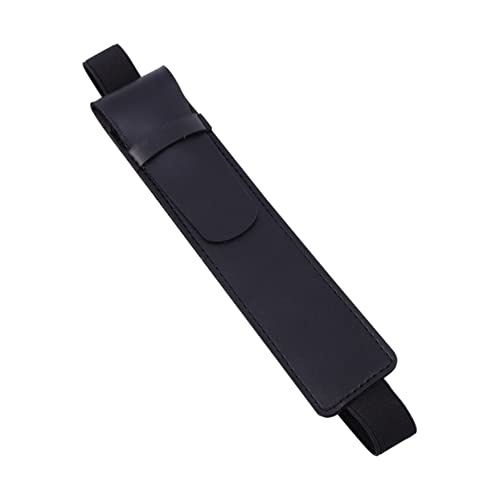 KONTONTY Aufbewahrungstasche für Stylus-Stifte PU-Leder universelle Stifthülle schwarzes Gummiband Schreibstifthalter von KONTONTY