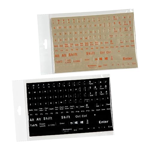 KONTONTY 2 Blätter Englische Tastaturaufkleber Notebook-tastatur-aufkleber Austausch Von Tastaturaufklebern Aufkleber Für Desktop-tastaturen Applikationen Pvc Selbstklebend Rechner von KONTONTY