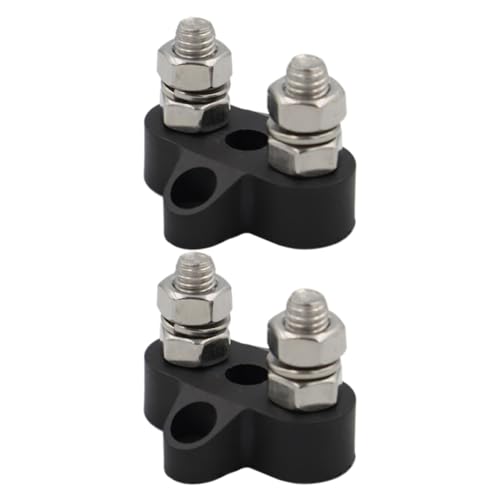 KONTONTY 2 Stück Batterieklemme Batterie Terminal Block Autobatterie Anschlussklemme Busterminals Leistung Terminalblock für Boote Klemmenblock für Marine Rostfreier Stahl Black von KONTONTY