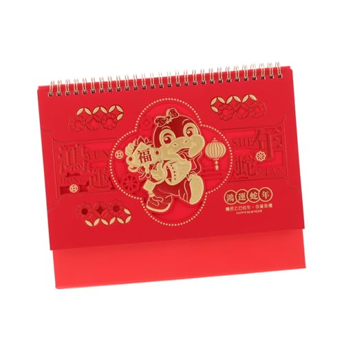 KONTONTY 2025 Schreibtischkalender „Jahr der Schlange“. Mondkalender für das neue Jahr Desktop-Kalender chinesischer Retro-Mini-Tischkalender Schlangenjahreskalender Papier von KONTONTY
