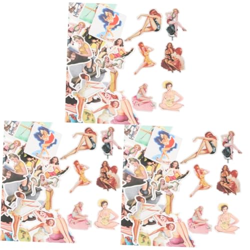 KONTONTY 300 STK Mädchen-Aufkleber Computer-Aufkleber Wand Scrapbooking Sticker Scrapbook Stickers Musteraufkleber für Frauen Selbstklebende DIY-Aufkleber wasserdichte PVC-Aufkleber von KONTONTY
