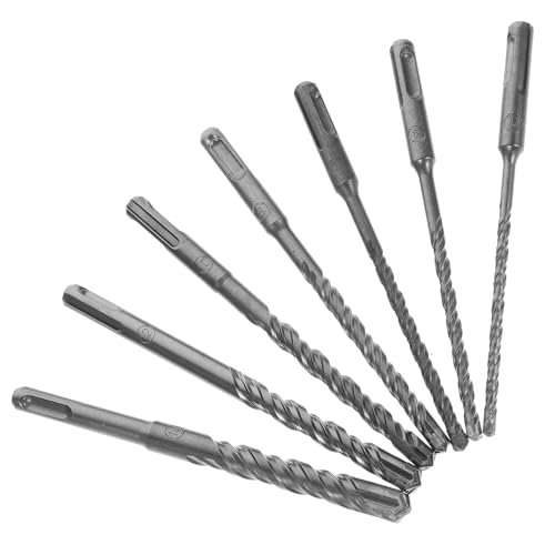 KONTONTY 7 Stück Bohrer zum Bohren von Wänden Steinbohrer für Beton Mauerwerk schwer Metallbohrer für Beton Präzisionsbohrer Spiralbohrer aus Metall Kohlenstoffstahl von KONTONTY