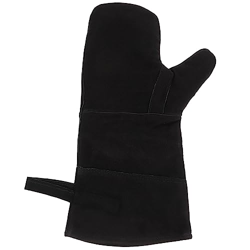 KONTONTY Feuerfeste Grillhandschuhe Rindsleder Hitzebeständig Mit Baumwollfutter Für Kamin Grill Und Schweißen Langlebiger Schutz Für Gartenarbeit Und Camping von KONTONTY