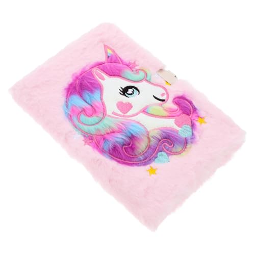 KONTONTY Plüsch -notizbuch Mit Schloss Notizblock Einhorn Tagebücher Notizbuch Für Mädchen Schlosstagebuch Für Mädchen Einhorn Tagebuch Süßes Tagebuch Notizbuch Rosa Papier von KONTONTY