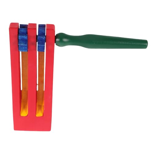 KONTONTY Resonanzboden aus Holz Streich Krachmacher Instrument tragbar Tambourin Traditionelle Holzratsche Party-Lufthorn Geräuschmacher musikalische Ratschen Noisemaker hölzern von KONTONTY