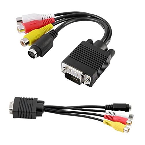 KONTONTY Vga zu Kabel PC Adapterkabel für Laptop Desktop mit Tv out Funktion Audio Video S Video Ausgang Schwarz KONTONTY Vga zu Kabel PC Adapterkabel für Laptop Desktop mit Tv out Funktion Audio Video S Video Ausgang Schwarz von KONTONTY