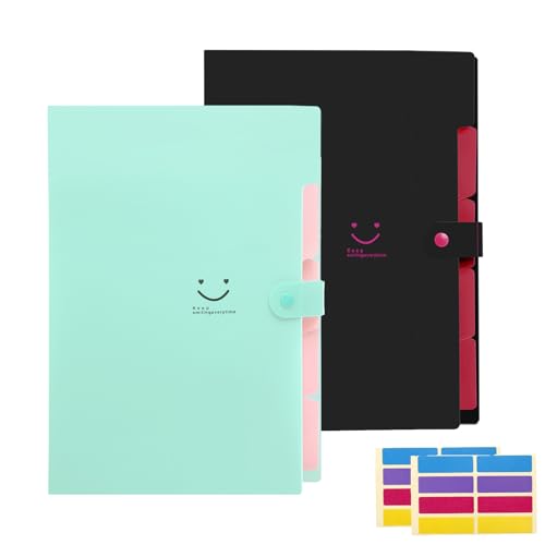 KONVINIT 2 Pack Fächermappe Ordnungsmappe Din A4 mit 5 Tasche Dokumentenmappe mit 4 Fächern Sammelmappe organisiert für Papier Organizer Büro Schul KONVINIT 2 Pack Fächermappe Ordnungsmappe Din A4 mit 5 Tasche Dokumentenmappe mit 4 Fächern Sammelmappe organisiert für Papier Organizer Büro Schul von KONVINIT