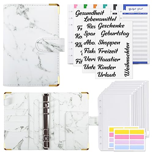 KONVINIT Budget Binder A6 Ringbuch Budget Planner mit Geldumschläge,Budgetbogen,Etiketten,Budget Organizer für Geld,Geldumschläge Organizer für Anfänger,weiss KONVINIT Budget Binder A6 Ringbuch Budget Planner mit Geldumschläge,Budgetbogen,Etiketten,Budget Organizer für Geld,Geldumschläge Organizer für Anfänger,weiss von KONVINIT
