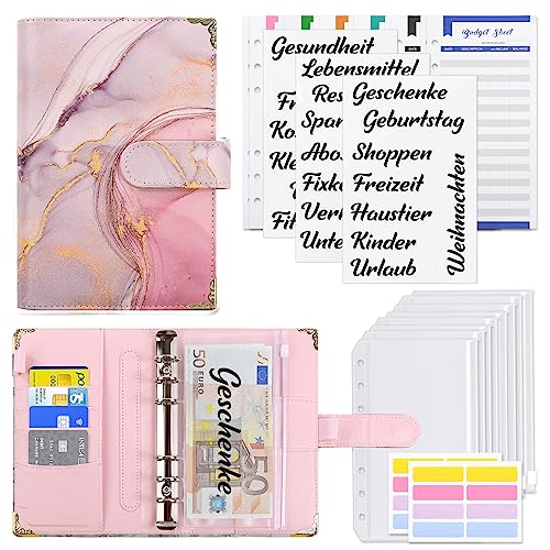 KONVINIT Budget Planner A6 Budget Binder,Budgetplaner mit Folien Deutsch,Ringbuch Finanzplaner mit Geldumschläge,Budgetsheets und Kategorien-Etiketten,Um Geld Sparen,Money organizer,rosa KONVINIT Budget Planner A6 Budget Binder,Budgetplaner mit Folien Deutsch,Ringbuch Finanzplaner mit Geldumschläge,Budgetsheets und Kategorien-Etiketten,Um Geld Sparen,Money organizer,rosa von KONVINIT